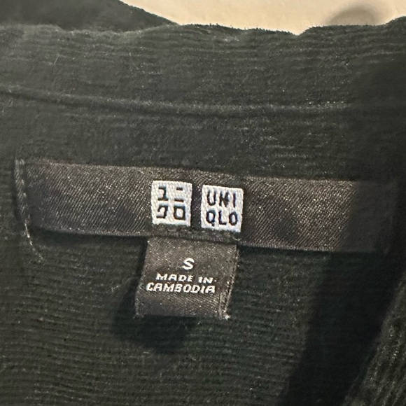 UNIQLO | Women's small Corduroy Skipper Collar Long sleeve Dark Green Top - Picture 3 of 7